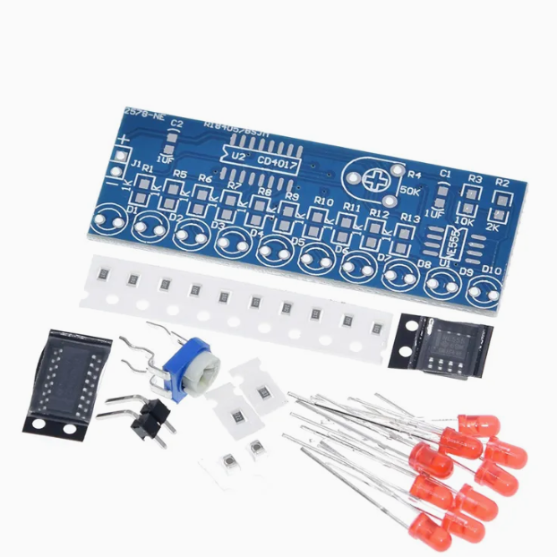 Mạch led nhấp nháy tự lắp ráp NE555 + CD4017