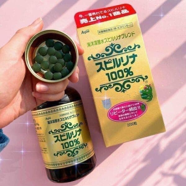 Viên Uống Tảo Xoắn Spirulina Hộp 2200 Viên Nội Địa Nhật Chính Hãng