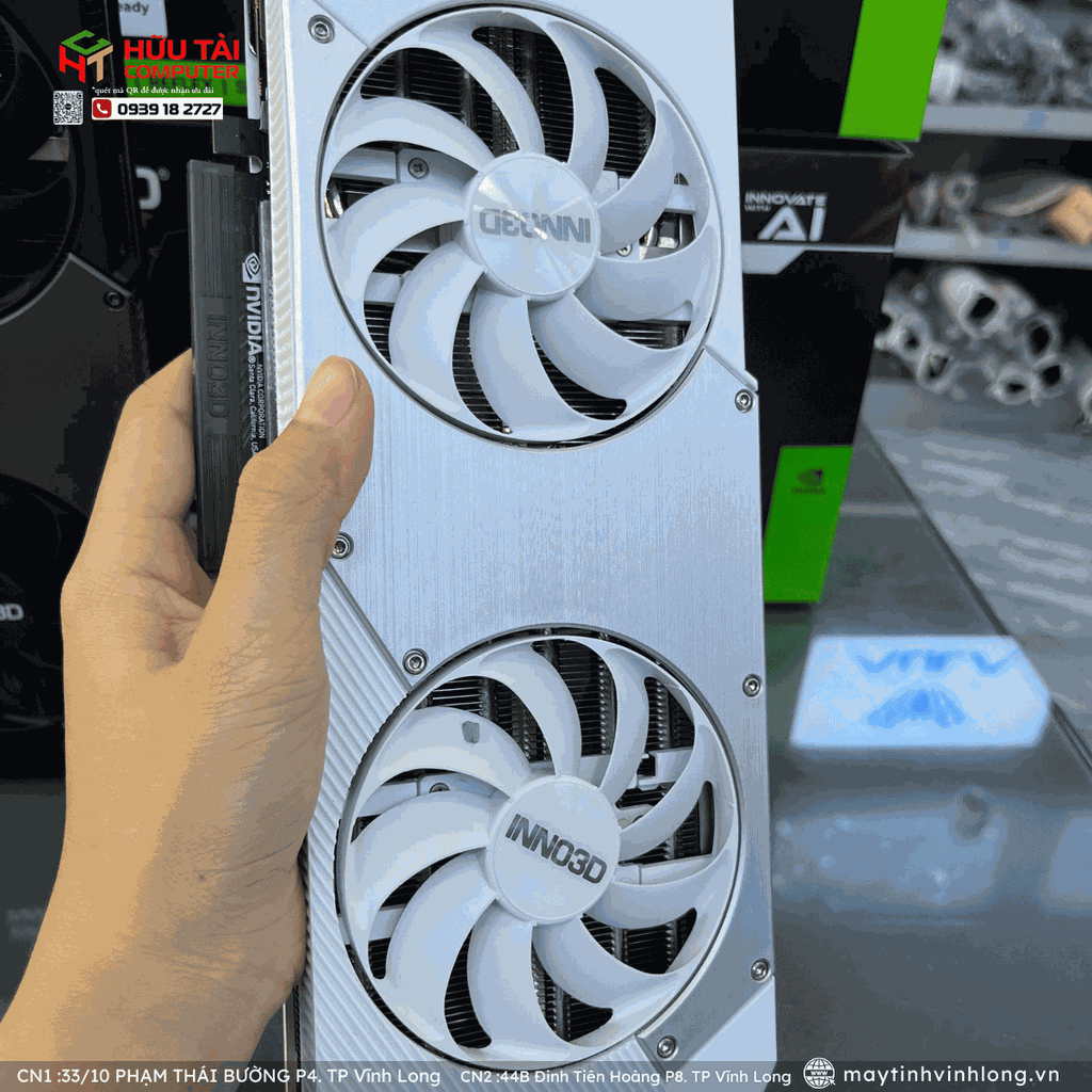 Card màn hình Inno3D Geforce RTX 5070 TWIN X2 OC WHITE/12GB GDDR7/192-bit/ DP+DP+DP+HDMI(N50702-12D7X-195064W) white
