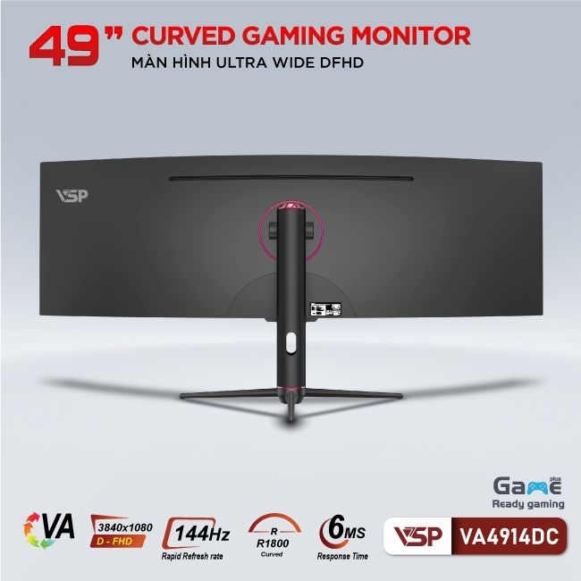 Màn hình Gaming Cong VSP VA4914DC Ultrawide Gaming 49 inch VA DFHD 144Hz 6ms