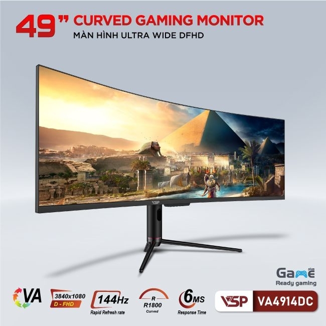 Màn hình Gaming Cong VSP VA4914DC Ultrawide Gaming 49 inch VA DFHD 144Hz 6ms