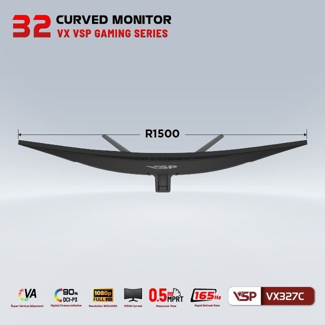 Màn hình Gaming VSP VX327C 32 inch VA FullHD 165Hz 1ms Đen