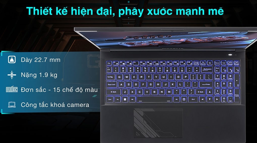 Laptop Gaming Gigabyte G5 GE-51VN263SH i5-12500H | 8GB | 512GB | RTX 3050 4GB | 15.6″ FHD 144Hz | Win 11 (Đen)
