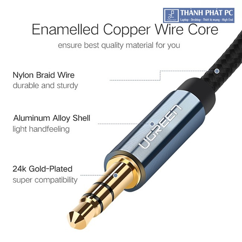 Cáp audio 3.5mm bọc dù dài 5m Ugreen 10689