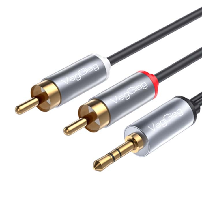 Cáp chuyển đổi VegGieg Audio 3.5mm ra 2 đầu RCA (1,5 - 10m)