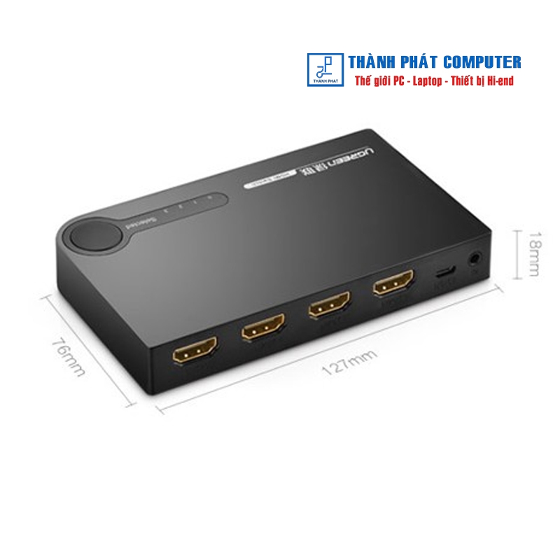 Bộ gộp HDMI 3 vào 1 ra hỗ trợ 3D 4K30hz Ugreen 40234