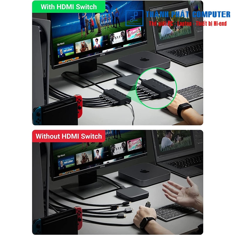 Bộ gộp HDMI 5 vào 1 ra chuẩn 2.0 4K60Hz Ugreen 90512