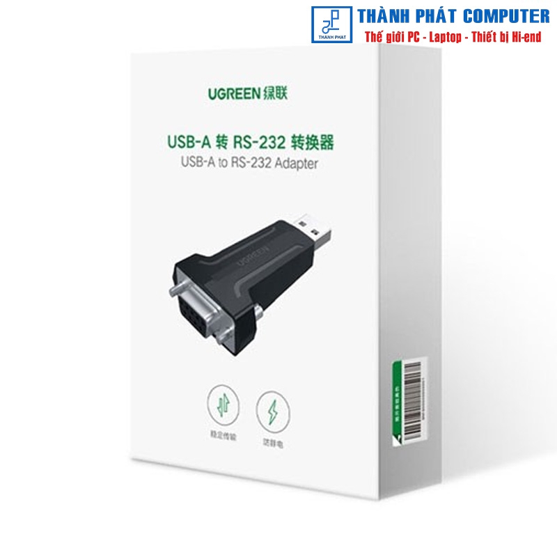 Đầu chuyển đổi USB 2.0 to Com âm DB9 rs232 Ugreen 80111