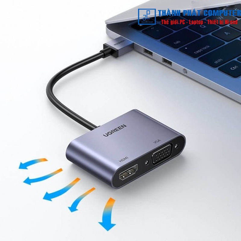 Cáp chuyển đổi USB 3.0 sang HDMI/VGA 1080P60Hz Ugreen 20518