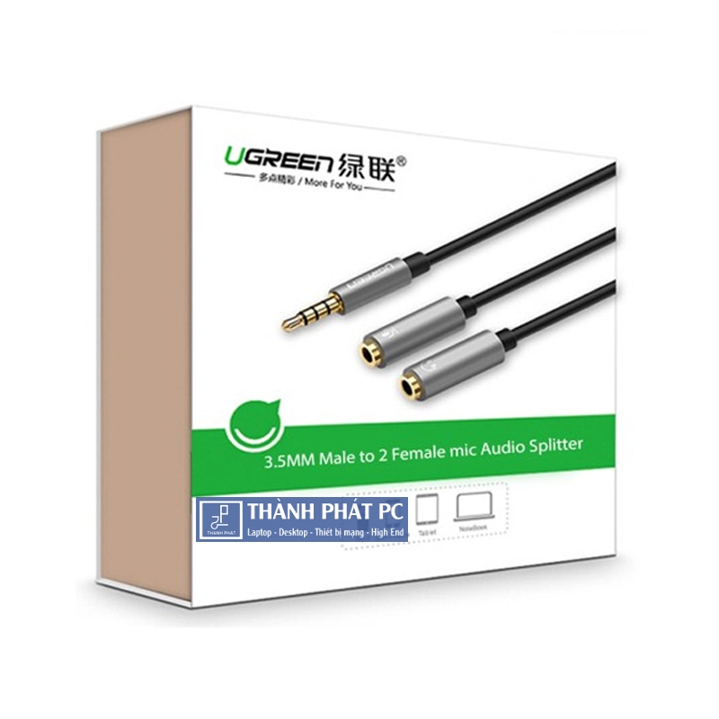 Cáp chia Audio 3.5mm ra 2 đầu 3.5mm Loa và Mic Ugreen 30619