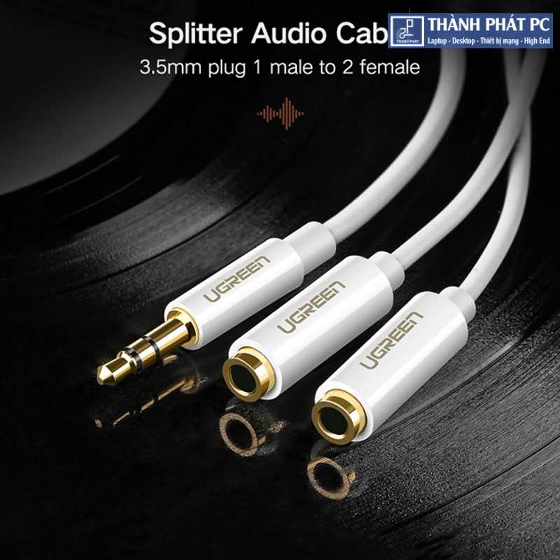 Cáp chia 2 cổng Audio 3.5mm dài 20cm Ugreen 10739