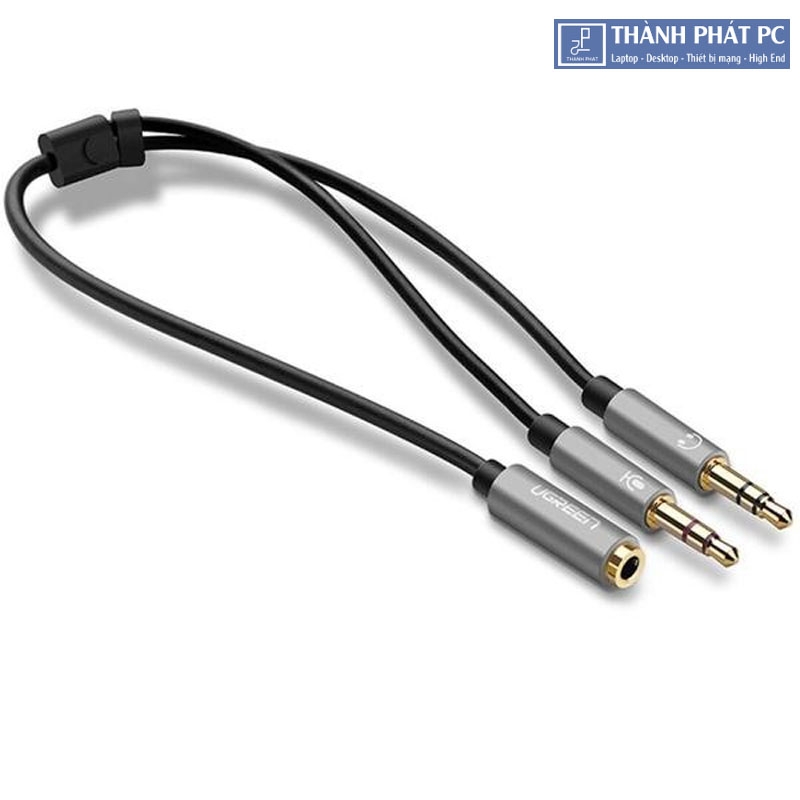 Cáp Audio 3.5mm âm ra 2 đầu 3.5mm 1 Mic 1 loa Ugreen 20899