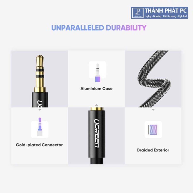 Cáp chia 2 cổng Audio 3.5mm dài 20cm Ugreen 70102