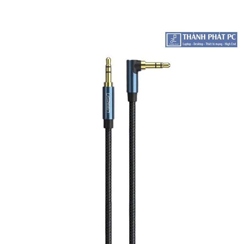 Cáp AUX 3.5mm bện Nylon bẻ góc 90 độ dài 1.5m Ugreen 60180