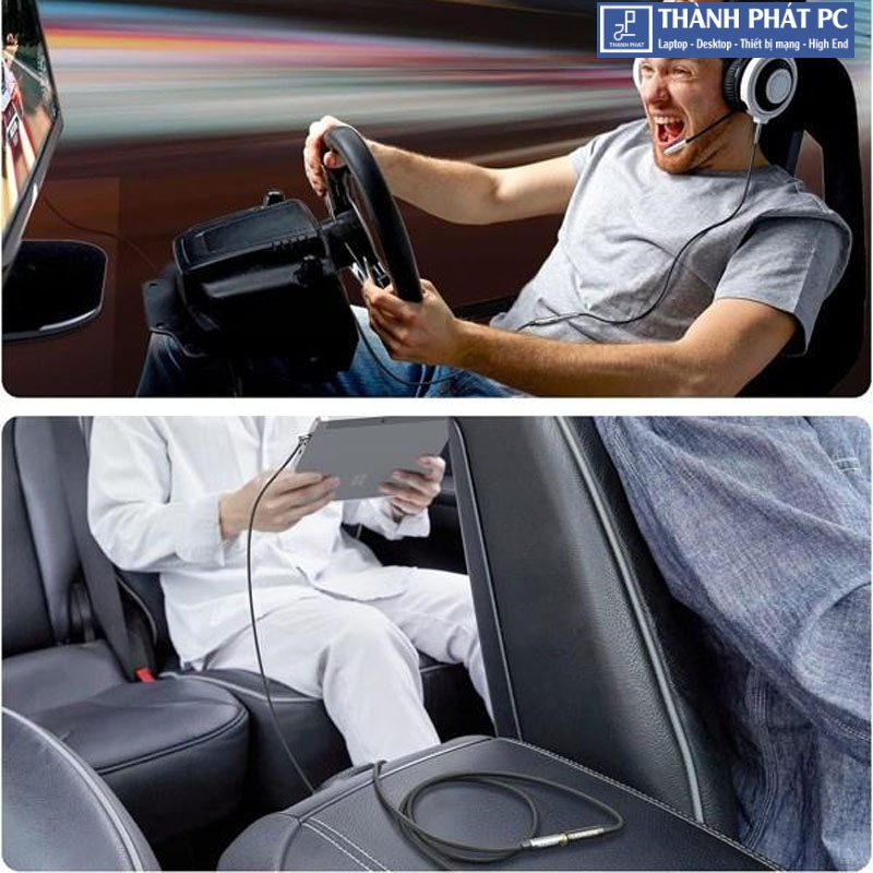 Cáp nối dài AUX 3.5mm TRRS bẻ bóc 90 độ dài 3m Ugreen 20496