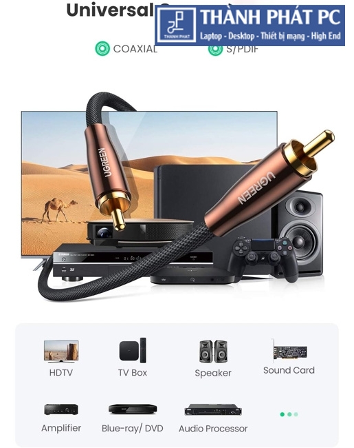 Cáp Audio Coaxial RCA to RCA dài 2M Ugreen 10190