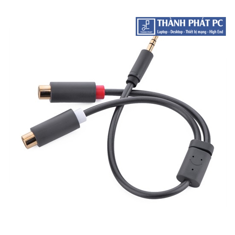 Cáp âm thanh Audio 3.5mm ra RCA âm dài 20cm Ugreen 10547