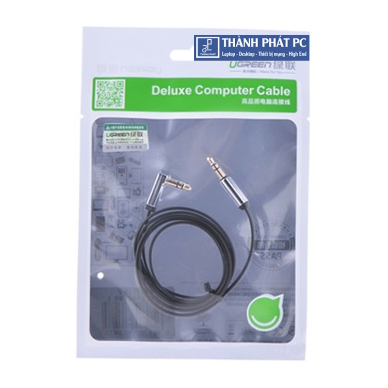 Cáp Audio 3.5mm 2m đầu bẻ góc 90 độ Ugreen 10599