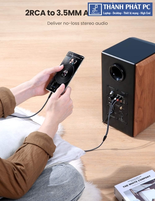 Cáp âm thanh Audio 3.5mm ra 2 RCA dài 1m Ugreen 60240