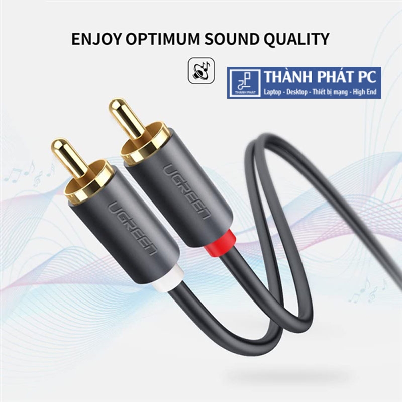 Cáp AV RCA 2 đầu hoa sen dài 5m Ugreen 10520