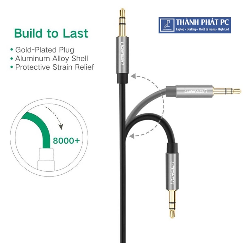 Cáp Audio 3.5mm dây tròn 1.5m Ugreen 10734
