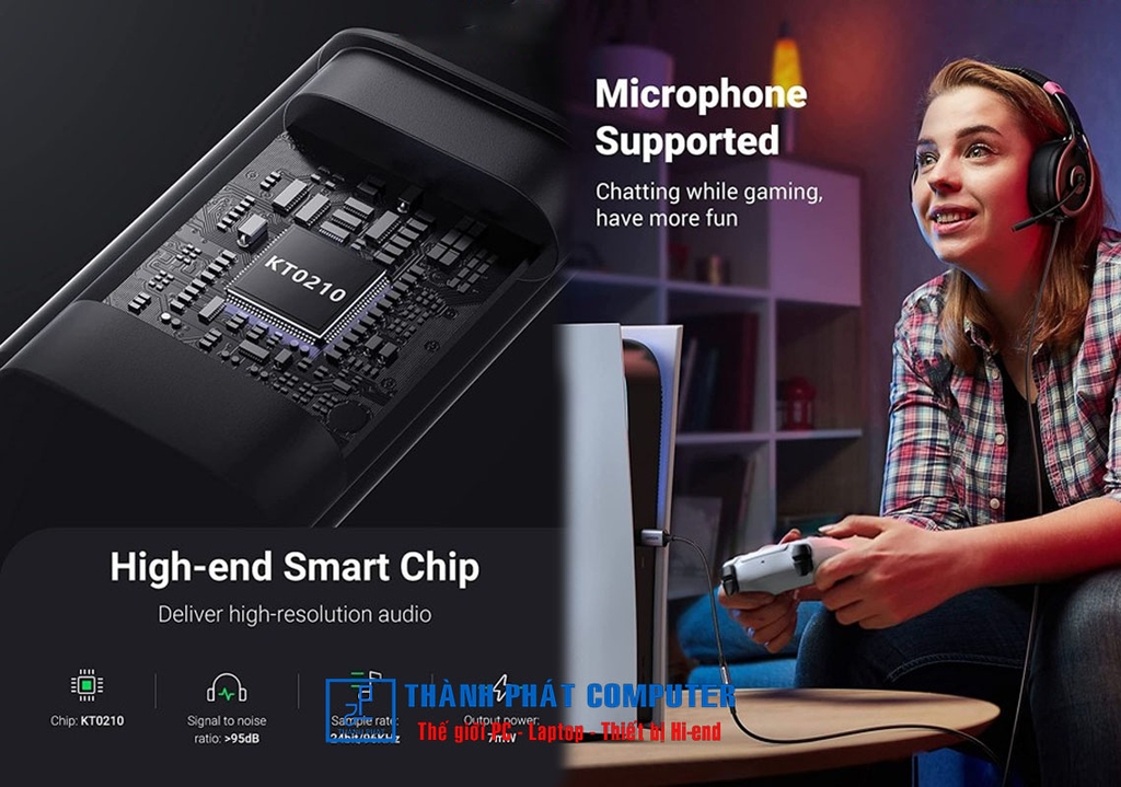 Card sound USB 2.0 Type-A to 3.5mm có MIC Ugreen 30757