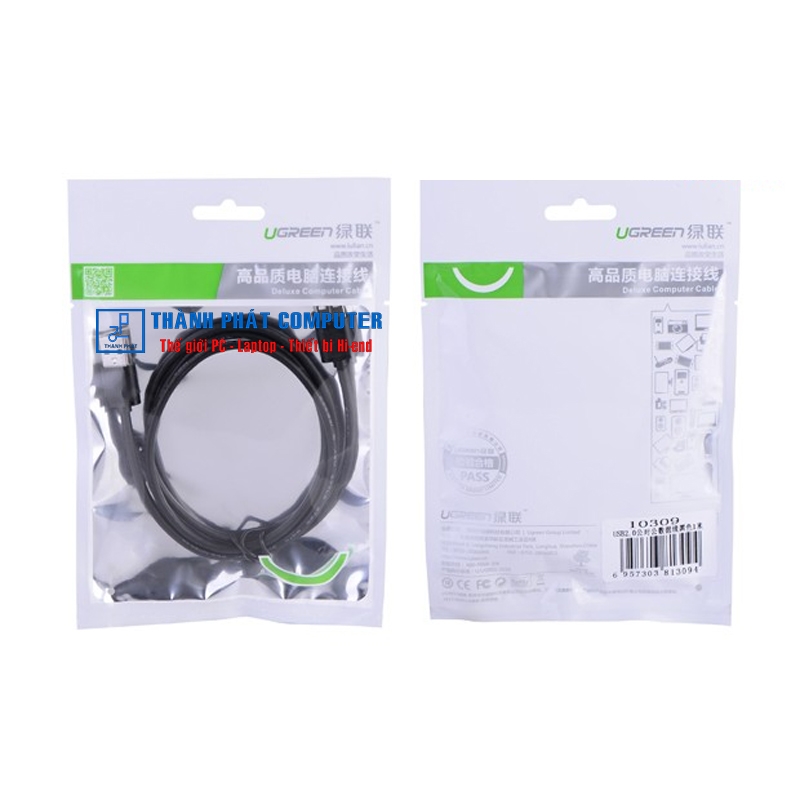 Cáp USB 2.0 2 đầu đực dài 3m Ugreen 30136