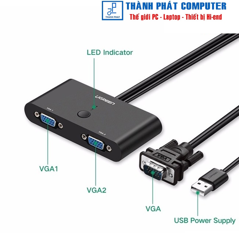 Bộ chuyển mạch VGA 2 vào 1 ra Ugreen 30711