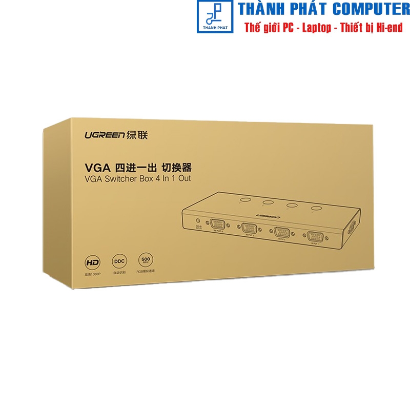 Bộ gộp VGA 4 vào 1 ra Hỗ trợ full HD 500Mhz Ugreen 50279