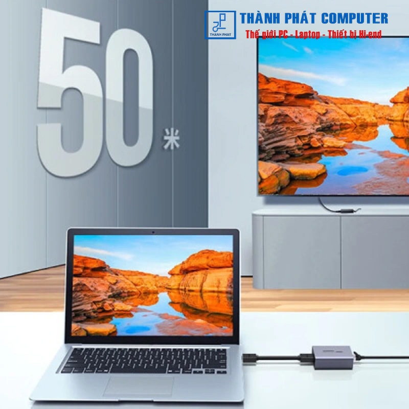 Thiết bị kéo dài tín hiệu HDMI 50m qua cáp Lan Cat6 Ugreen 90811