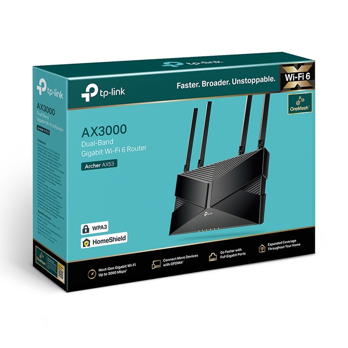 BỘ PHÁT WIFI TP-LINK ARCHER AX53 (WI-FI 6| BĂNG TẦN KÉP| AX3000| GIGABIT)