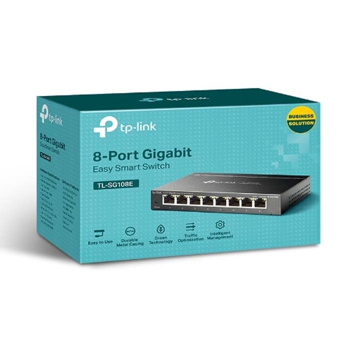 SWITCH TP-LINK TL-SG108E (GIGABIT| 8 CỔNG| SMART SWITCH| VỎ THÉP)