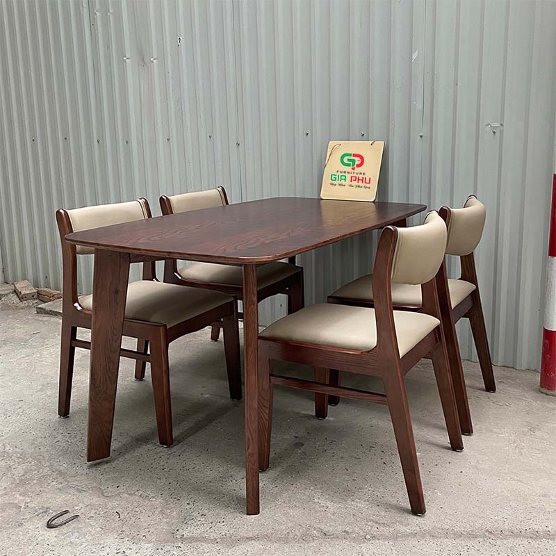 Bộ bàn ăn howard 4 ghế ăn bọc da bella - BBG29
