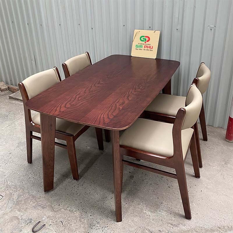 Bộ bàn ăn howard 4 ghế ăn bọc da bella - BBG29