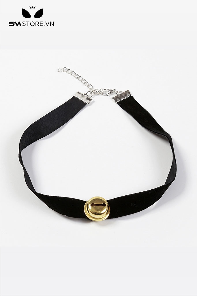 SMP089 - Vòng cổ chocker dây vải gắn chuông