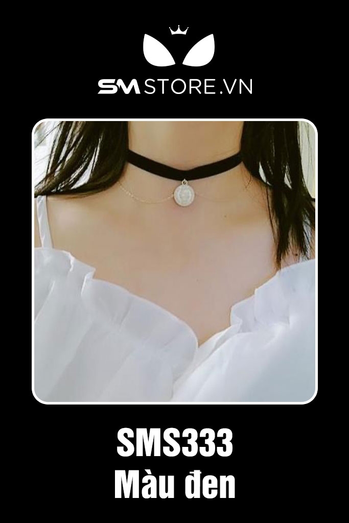 SMP003 - vòng cổ choker mặt hình ngọc trai phong cách Hàn Quốc