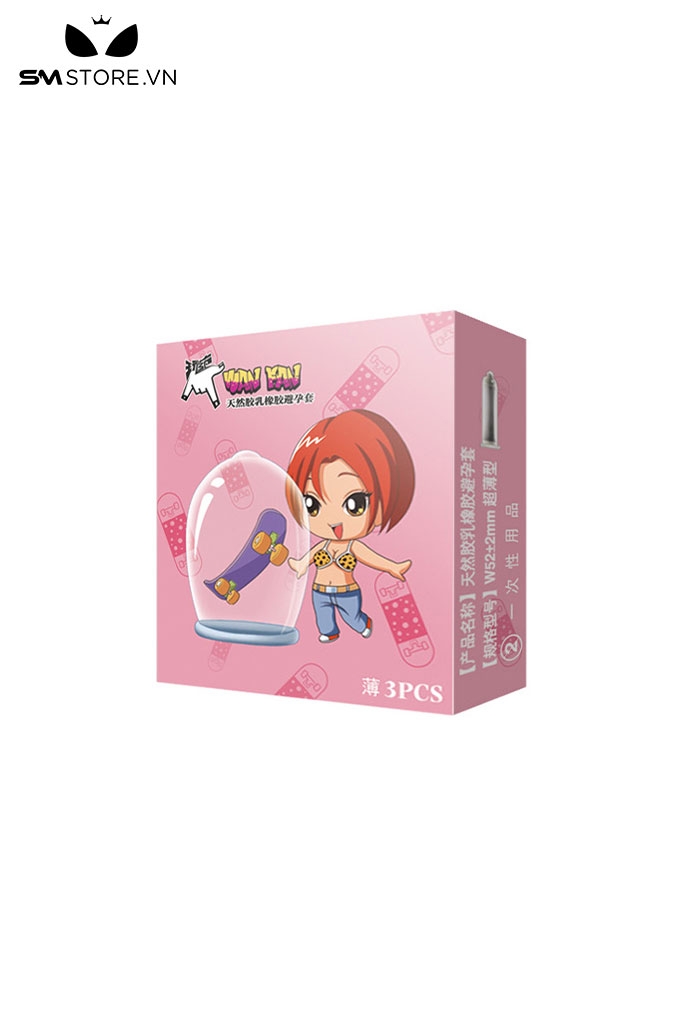 SMT728 - Bao cao su siêu mỏng trong suốt với hộp 3 cái