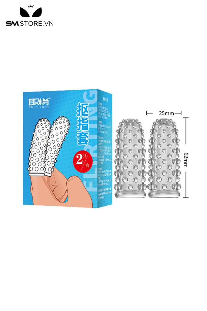 SMT723 - Bao cao su 2 ngón tay trỏ và giữa có gai dài 62mm