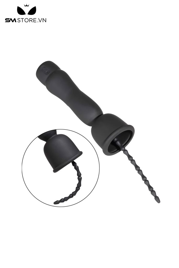 SMT433 - Sounding que rung niệu đạo silicon màu đen dài 34cm