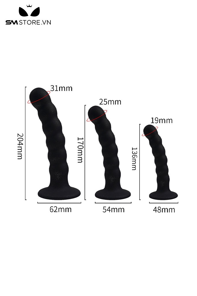 SMT119 - Đồ chơi hậu môn silicon với thiết kế dài 21cm màu đen