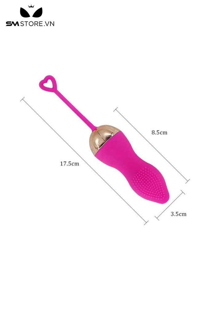 SMT530 - Trứng rung silicon gai có dây màu hồng dài 8cm sạc pin
