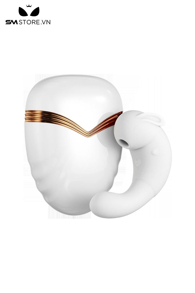 SMT495 - Máy rung hút 2 đầu silicon hình con thỏ sạc điện dài 14cm