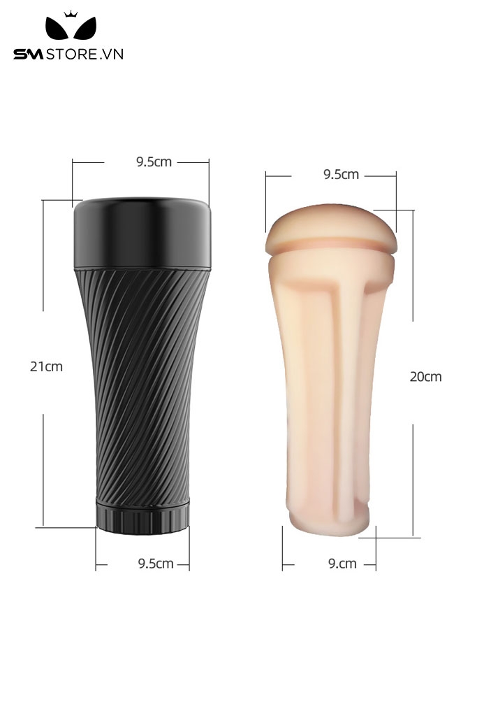 SMT2084 - Cốc thủ dâm 2 đầu có miệng âm đạo và hậu môn dài 21cm