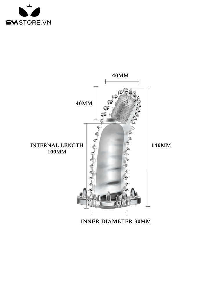 SMT1494 - Bao cao su rung ở bao quy đầu có bi liti dài 140mm