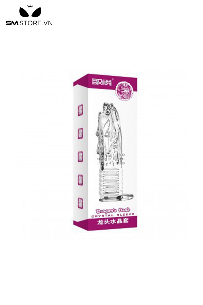 SMT445 - Bao cao su gai đầu rồng chất liệu silicon dài 110mm màu trắng