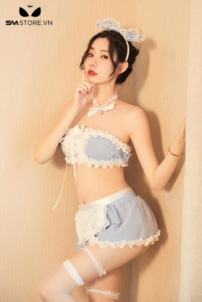 SMS320 - đồ ngủ cosplay lolita với áo quây ngực và chân váy ngắn