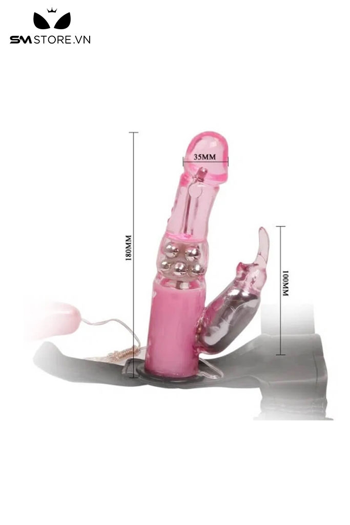 SMT2078 - Máy rung tai thỏ có đai dài 18cm và nhánh phụ kích thích