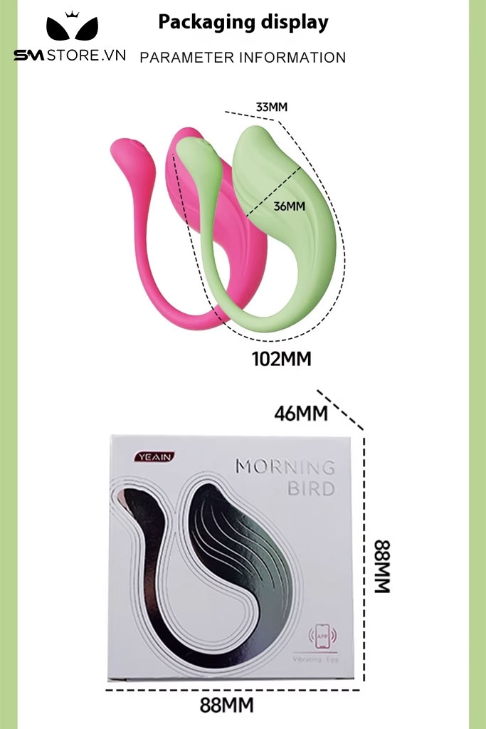 SMT1957 - Trứng rung điều khiển từ xa có độ ồn thấp dài 10.2cm