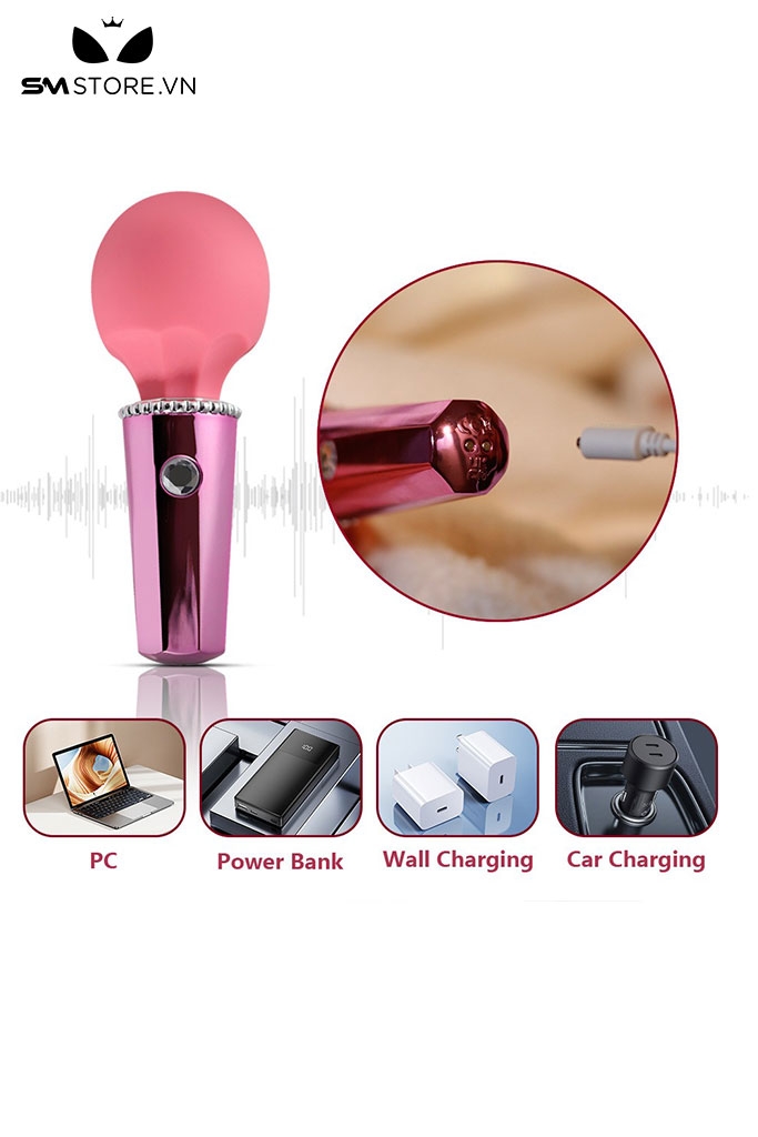 SMT1246 - Trứng rung mini ngụy trang cọ trang điểm đính kim cương