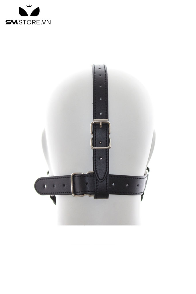 SMT1516 - Bit gag silicon xương chó có dây da PU vòng qua đầu